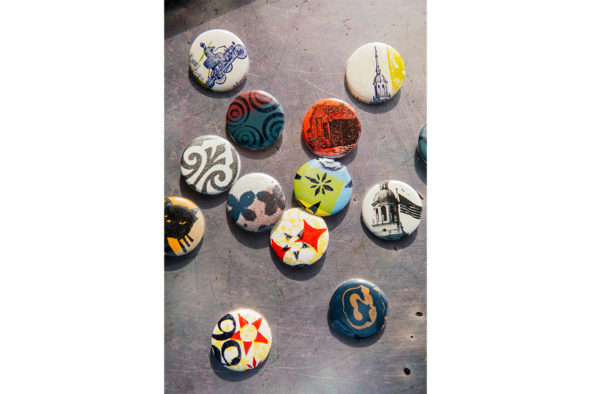 Pin-back buttons created from test prints in the Print Shop. / Image by The Henry Ford 