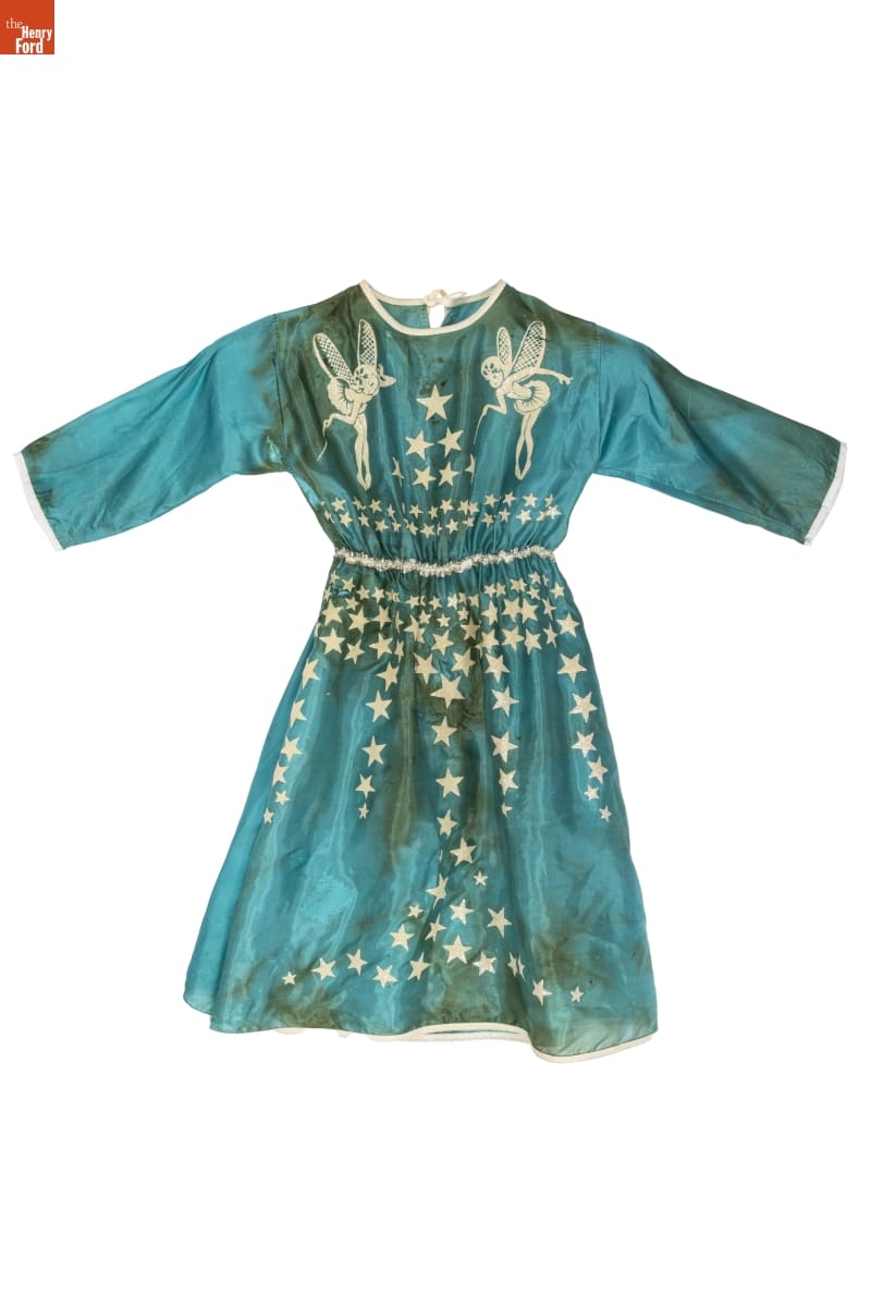 >Blue Fairy costume worn by Lisa Korzetz of Southgate, Michigan, about 1966.