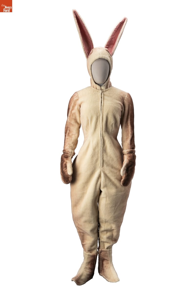 Rabbit costume worn by a member of the Firestone family, 1956.