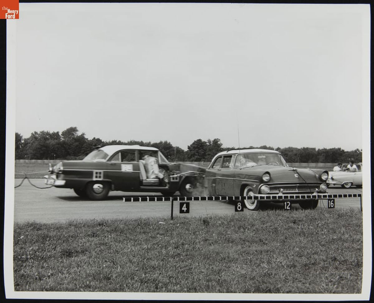 Crash Testing at Ford Test Track, Dearborn, Michigan, 1955.