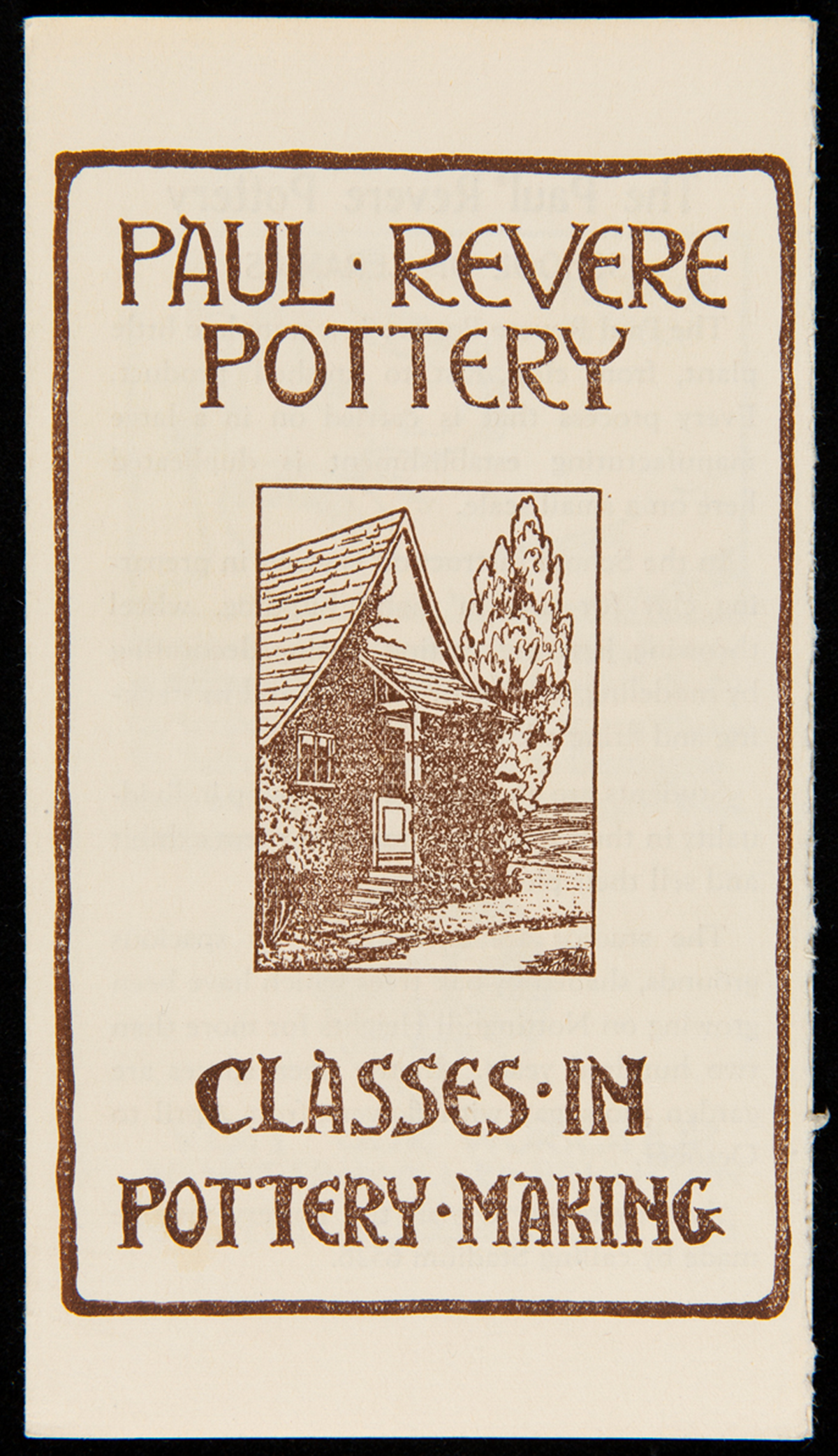 Brochure for Paul Revere School of Ceramics, about 1930