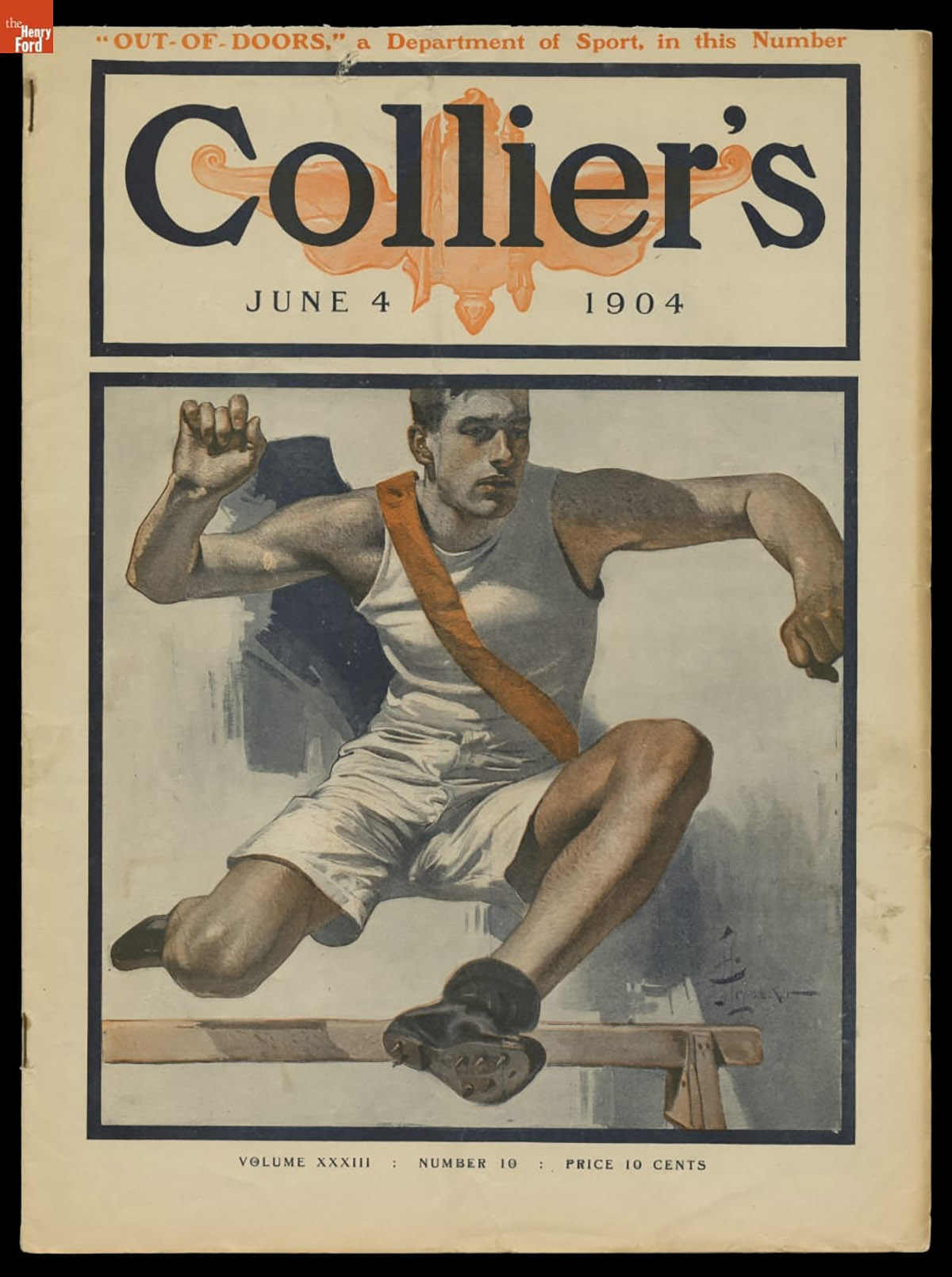 Leyendecker’s cover for the June 4, 1904, issue of Collier’s illustrated the first of a series highlighting outdoor sports and leisure.
