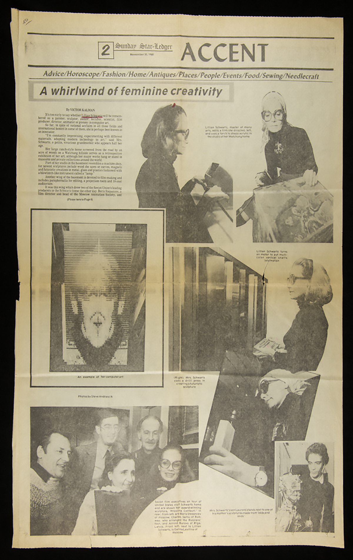 THF706043 / 'A Whirlwind of Feminine Creativity,' a 'Star-Ledger' Article, November 30, 1980