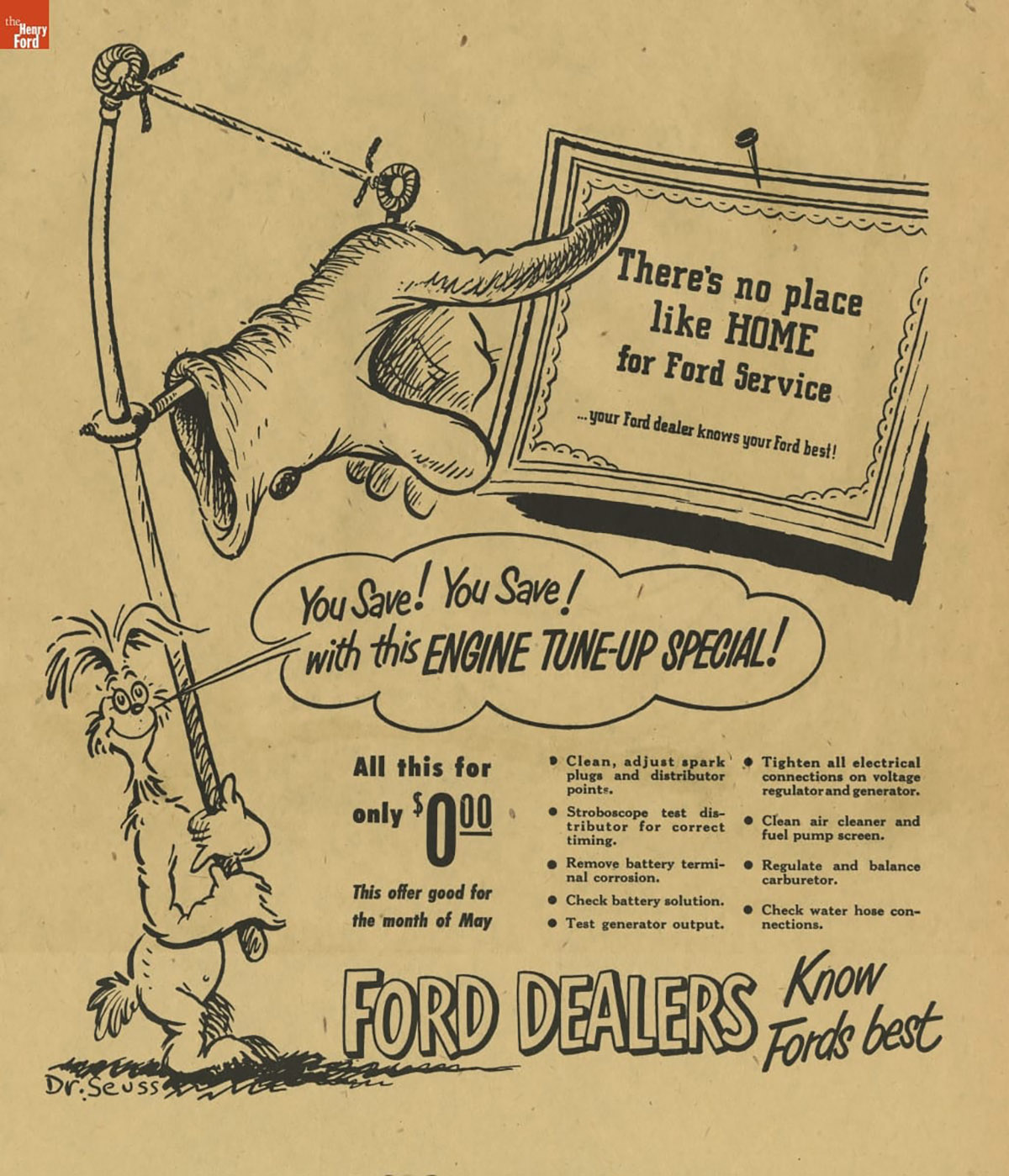 'You Save! You Save! With This Engine Tune-Up Special!' Ford Dealers Advertisement, 1949.