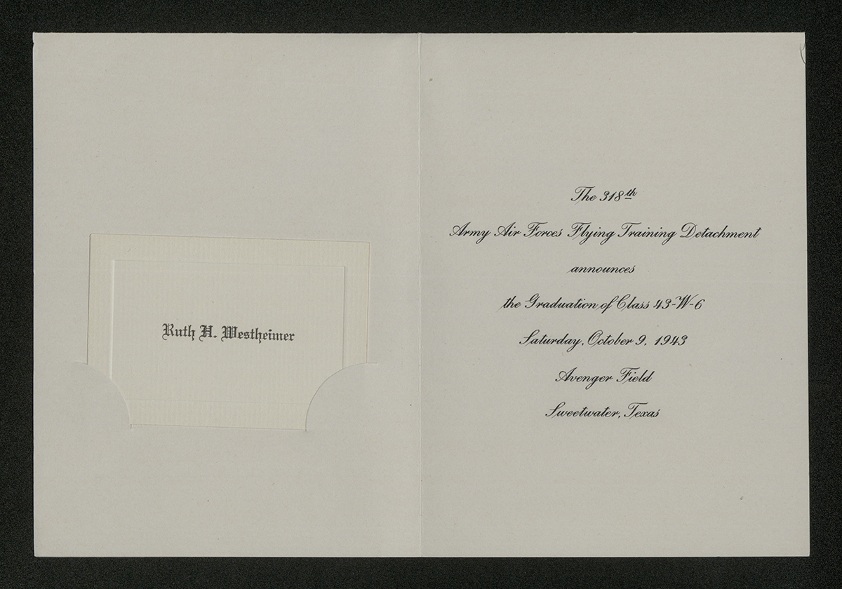 Ruth’s graduation announcement from Class 43-W-6