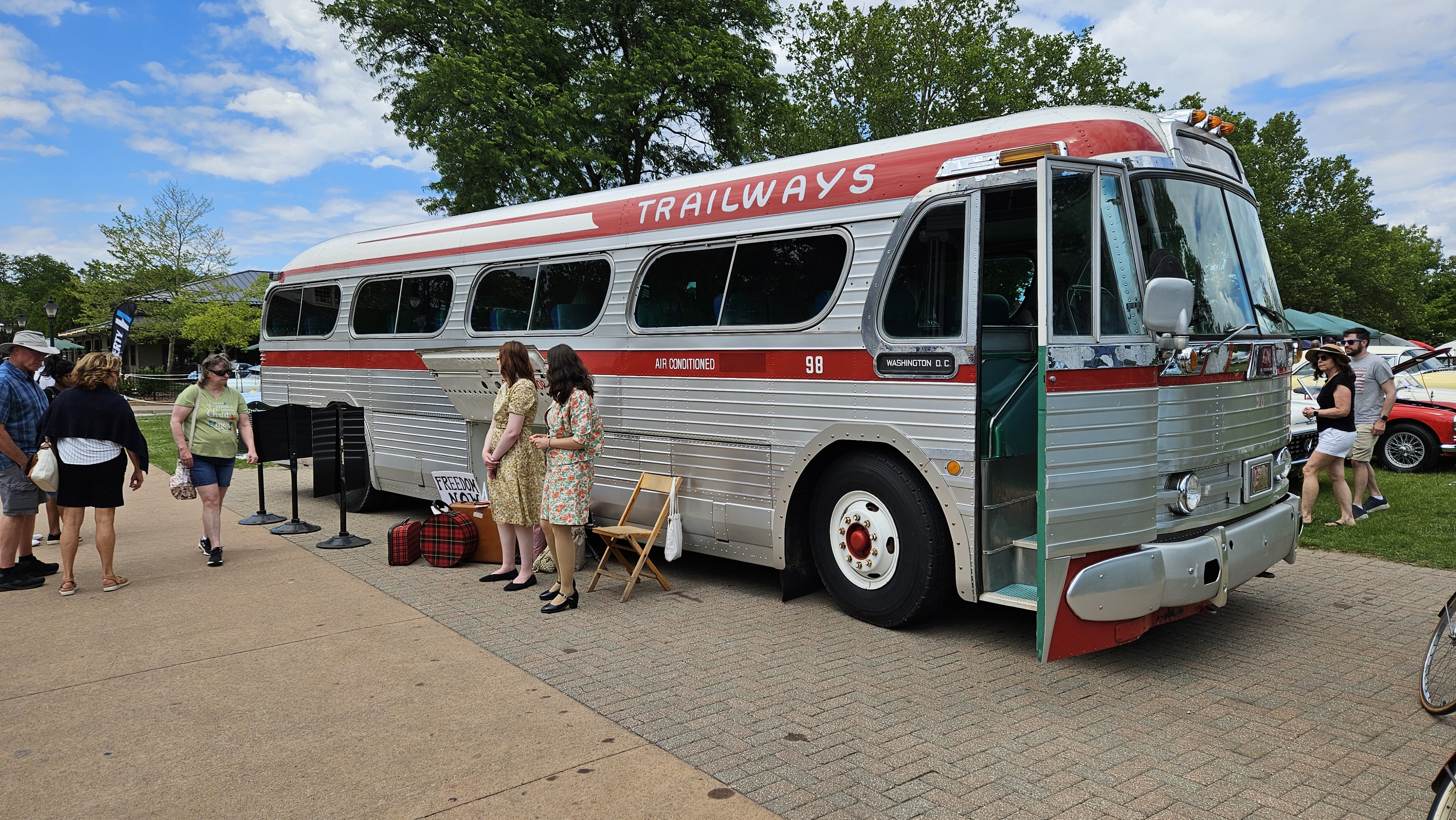 20260620_144015 1956 GMC bus displayed as part of a Freedom Riders Civil Rights-era interpretation during Motor Muster 2026 at Greenfield Village.