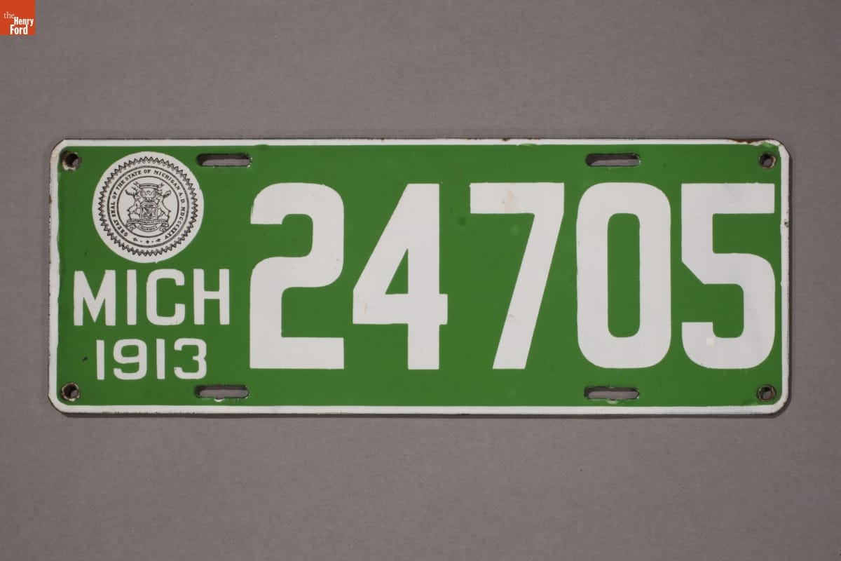License plate - "Michigan License Plate, 1913" - Michigan. Dept. of State