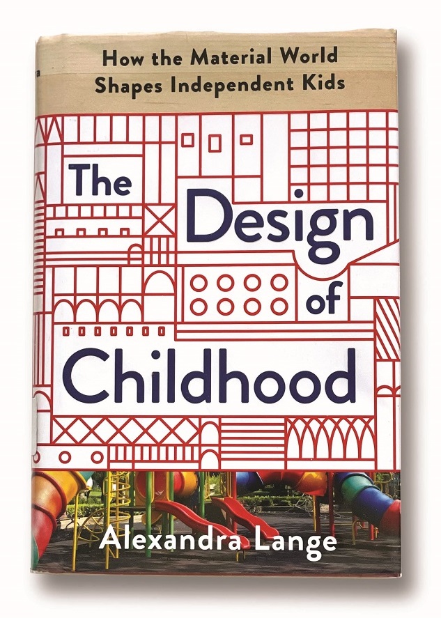 Book cover with text and graphic red line drawing
