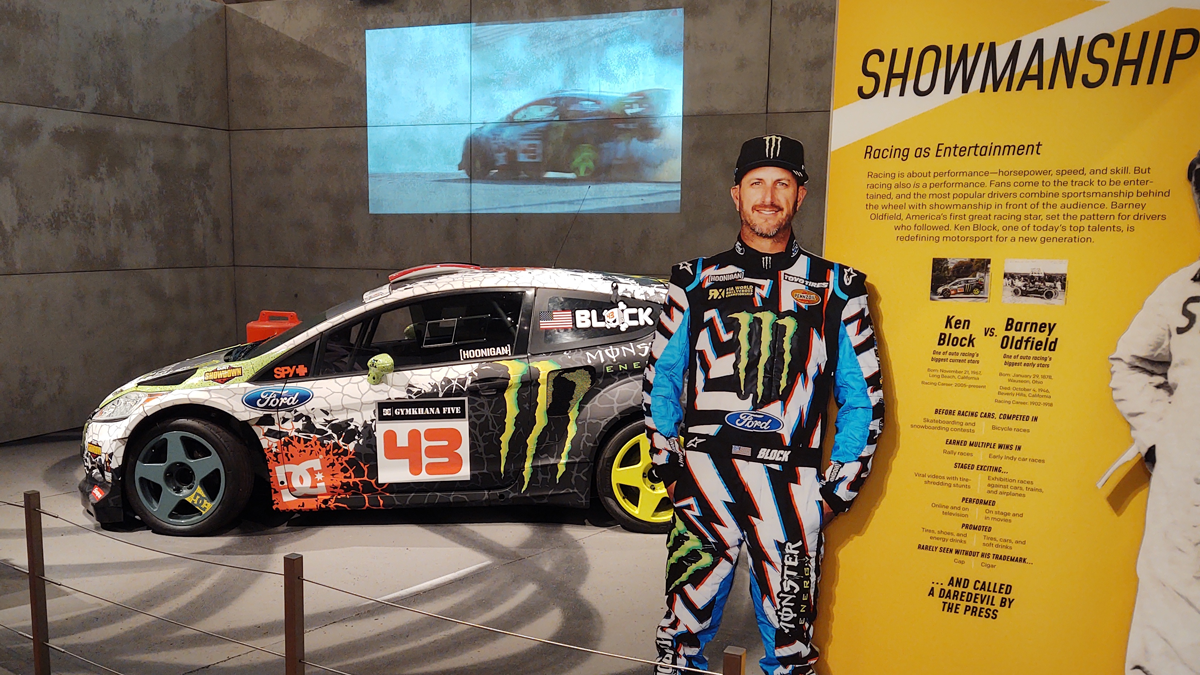 Ken Block Gymkhana Five Fiesta on display in Driven To Win at The Henry Ford Museum of American Innovation