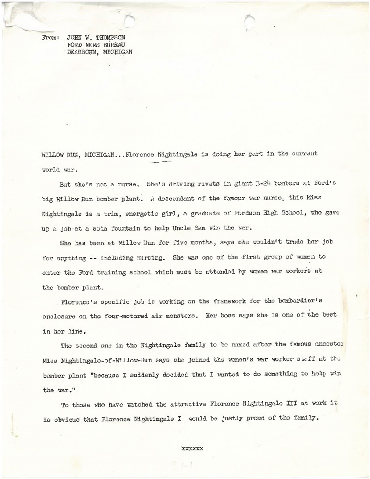 Florence Nightingale III Press Release