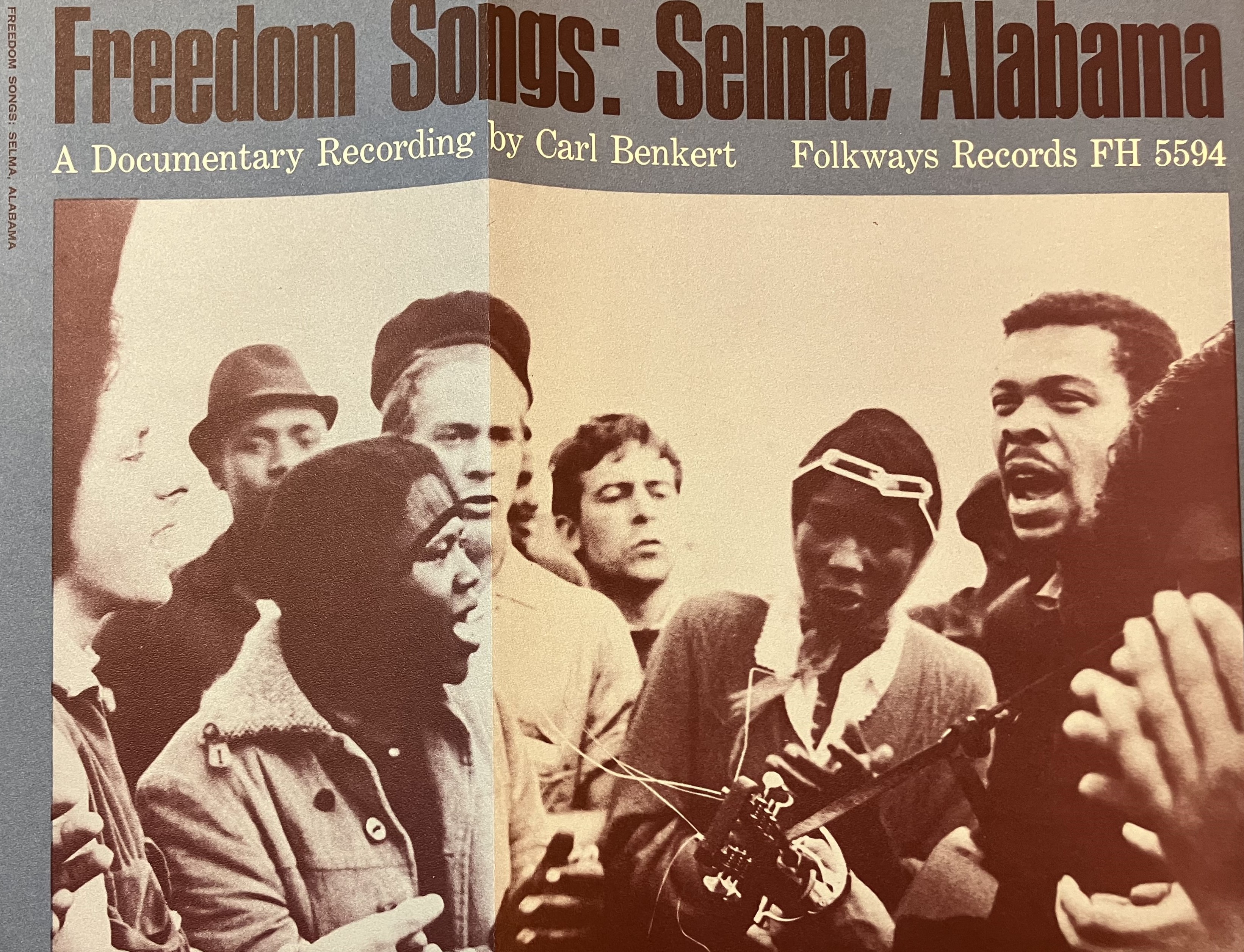 Folkways Records produced some of Carl Benkert's recordings later in 1965 A flyer advertising recordings made by civil rights activist Carl Benkert and released by Folkways Records in 1965.