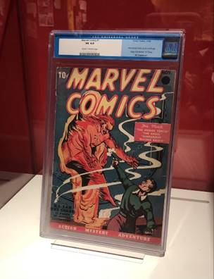 Comic book cover with images and text in case 