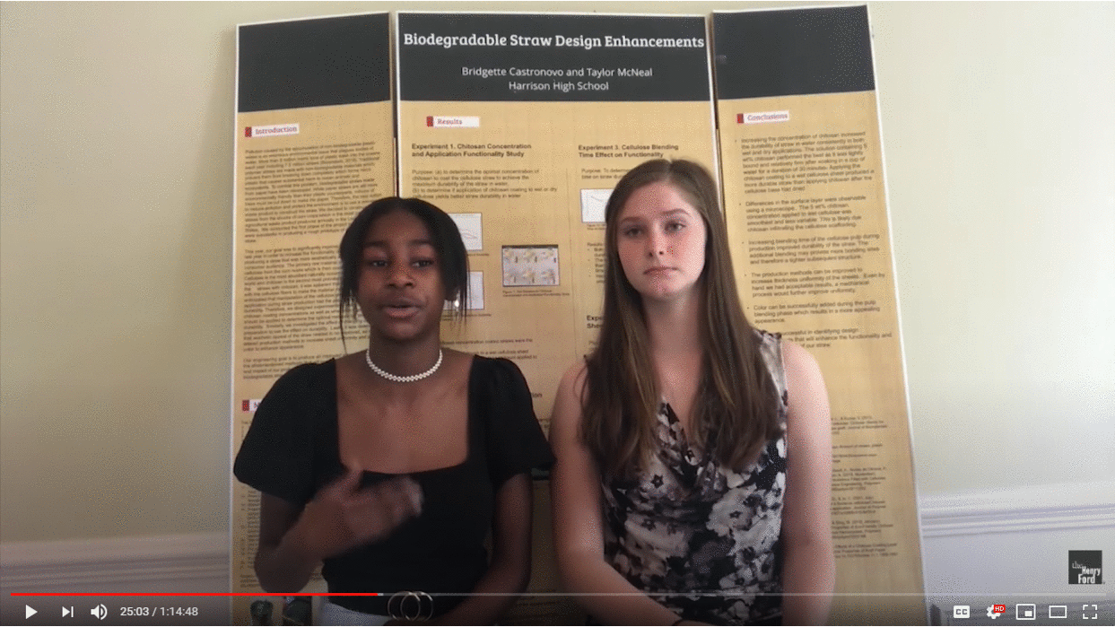 GIF cycles through video screenshots of girls with invention prototypes and/or explanatory displays