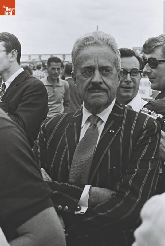 Industrial designer, Raymond Loewy at Le Mans in 1966.