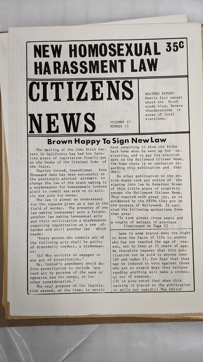 “Citizens News" Page with text