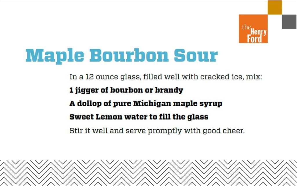 Maple Bourbon Sour from The Henry Ford