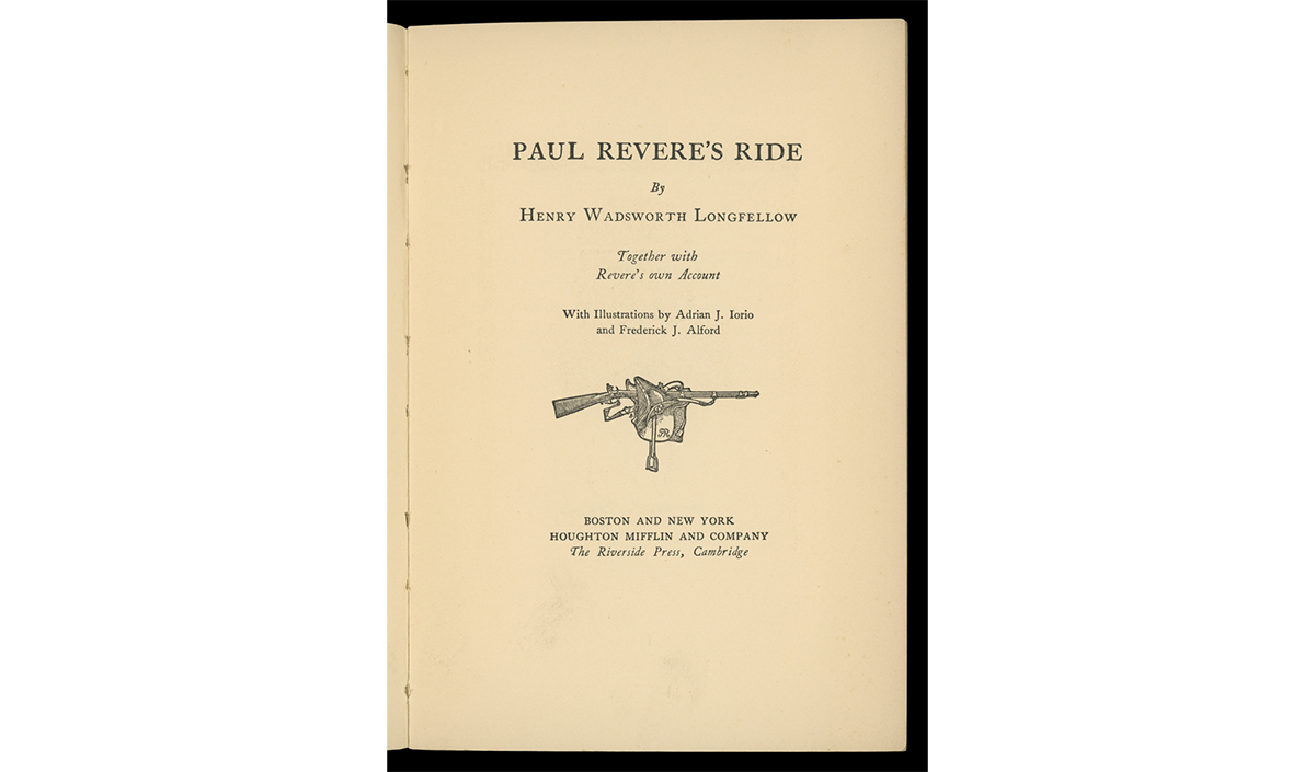 Paul Revere's Ride, 1907 - Longfellow, Henry Wadsworth, 1807-1882, Riverside Press (Cambridge, Mass.). From the collections at The Henry Ford/