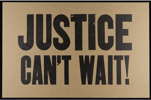 GIF with multiple images of posters with a few large bold words each