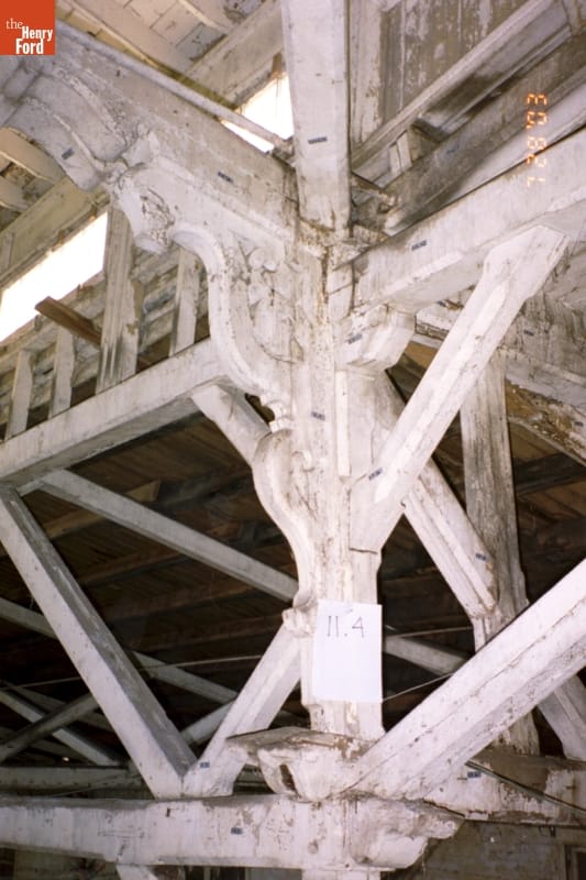 Carved wooden ornamentation on the Detroit Central Farmers Market building Carved wooden ornamentation on the Detroit Central Farmers Market building