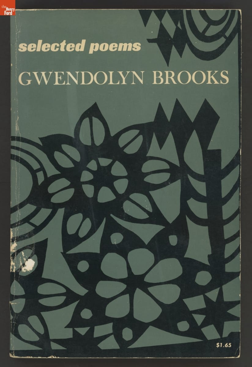 Selected Poems, 1963 Green book cover with white text and black floral pattern