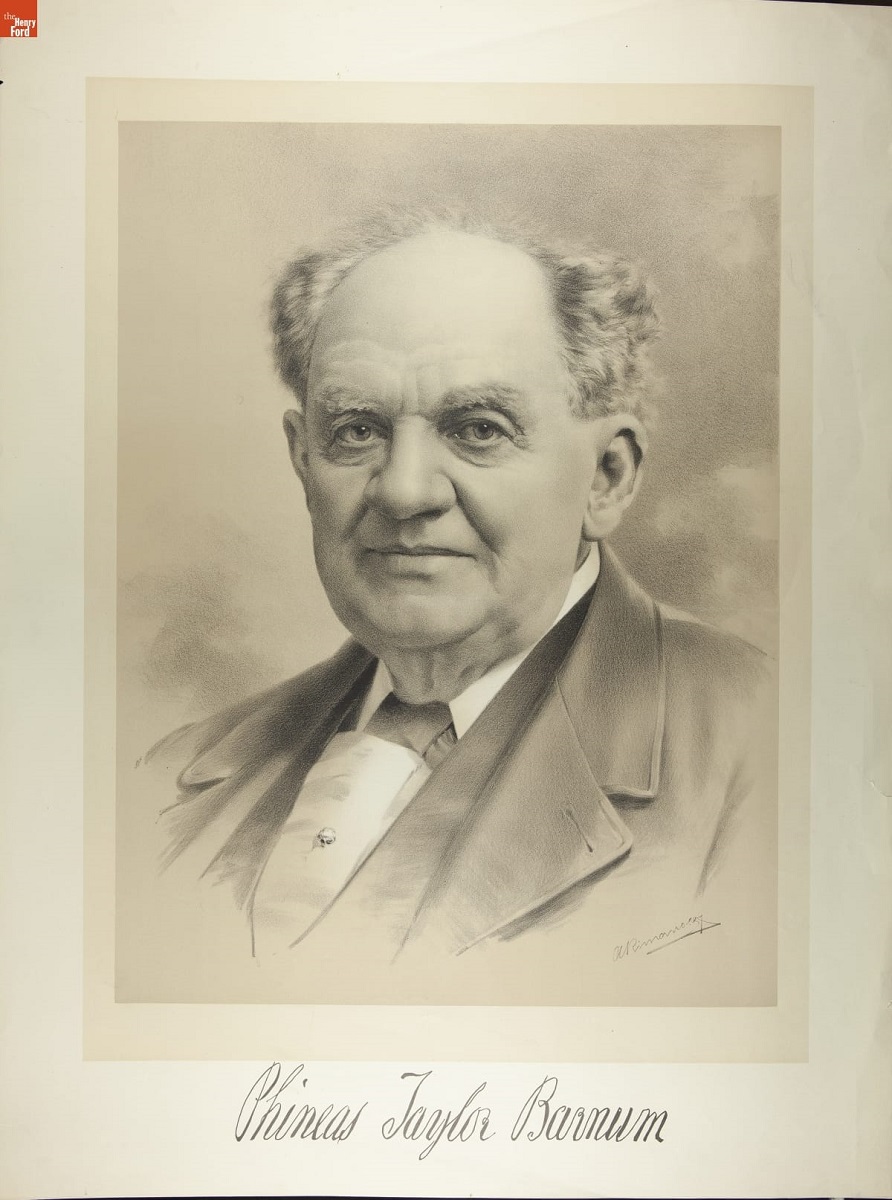 Phineas Taylor Barnum, circa 1891 Portrait of man in suit with receding hairline