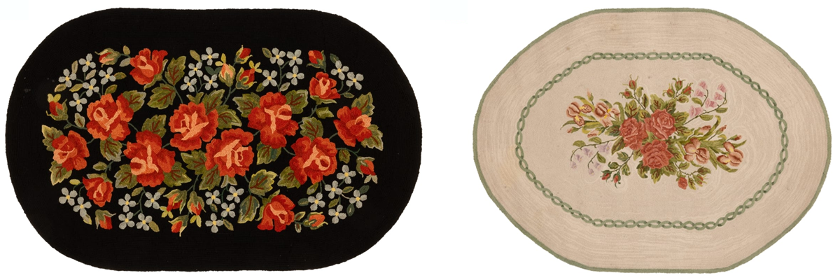 THF372291_THF372293 Two floral hooked rugs