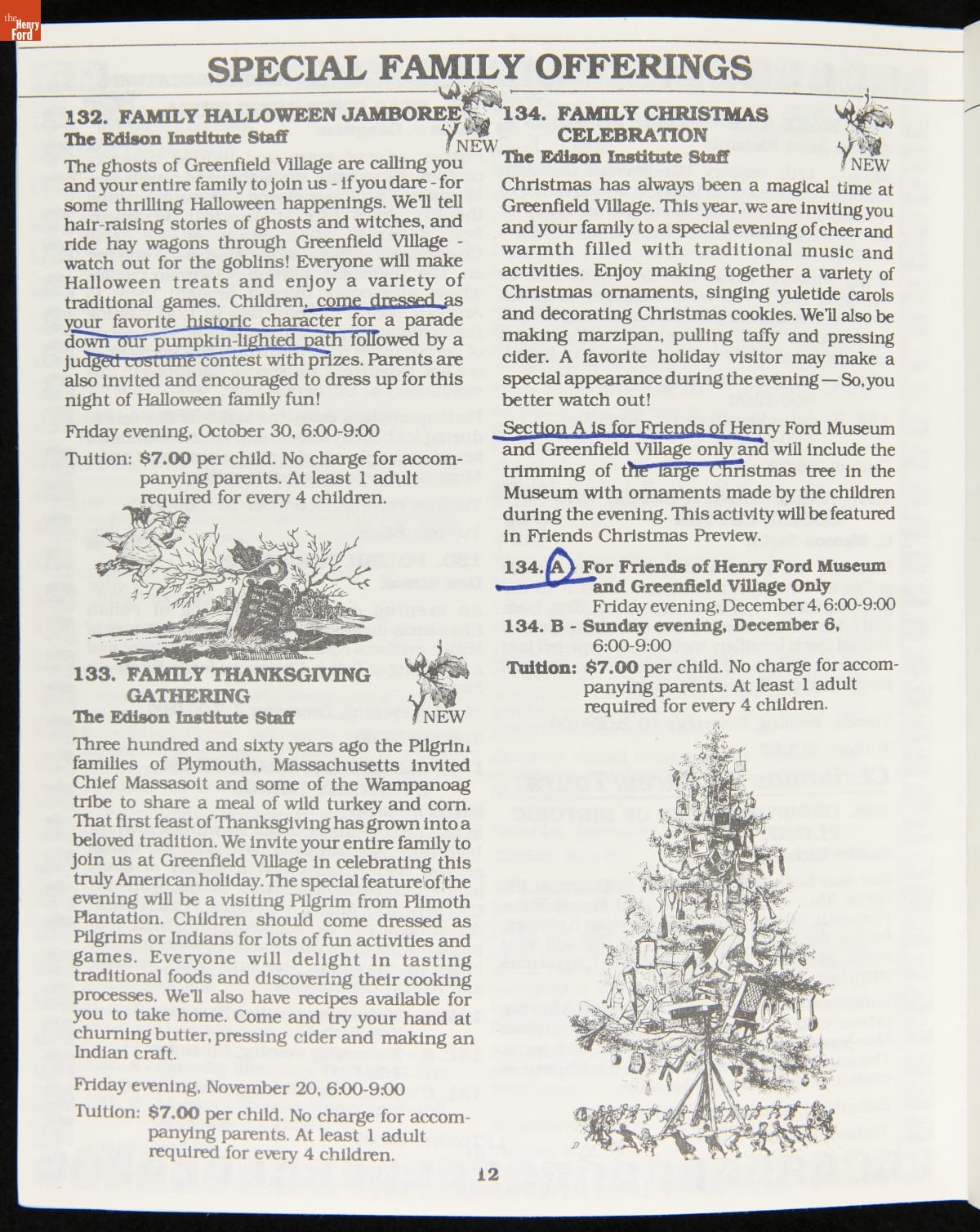 Adult Education, Teen Classes and Children's Classes, Henry Ford Museum & Greenfield Village, Fall Term 1981 / page 12 Page with text and illustrations
