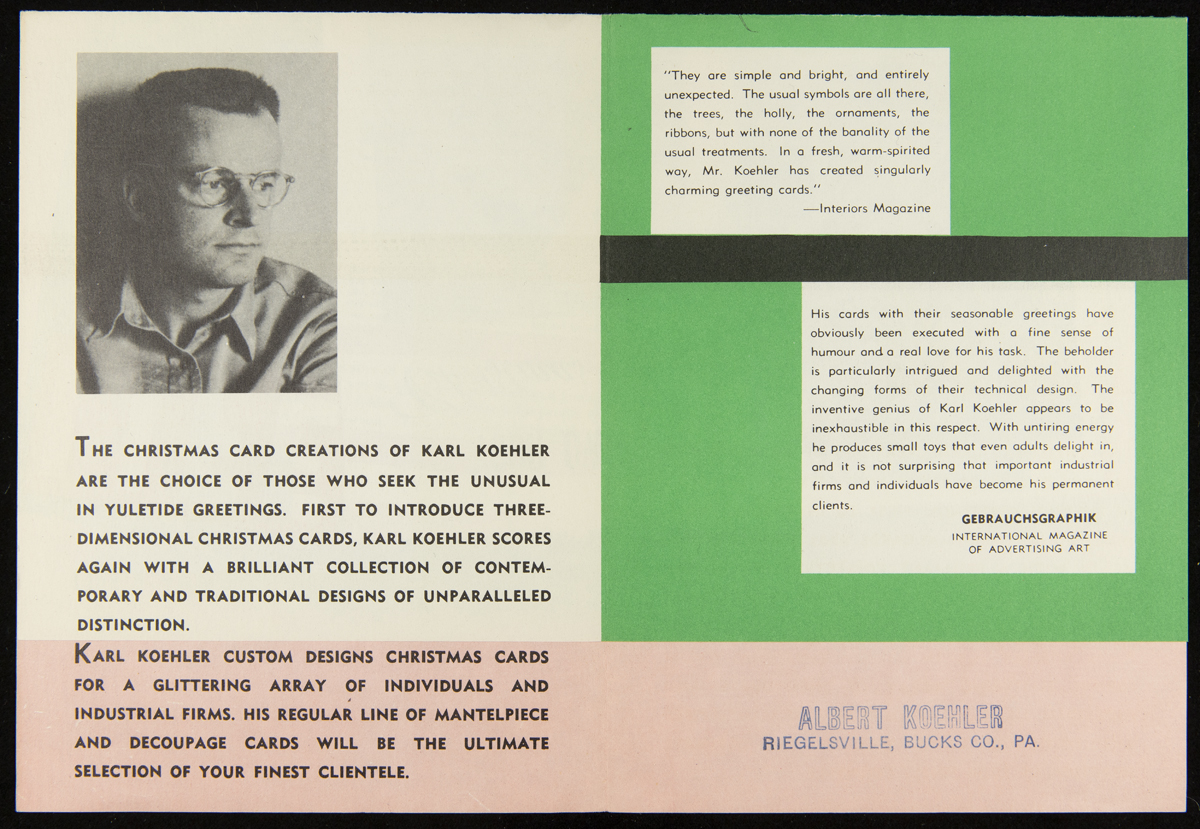 Page with text and photo portrait of man wearing glasses