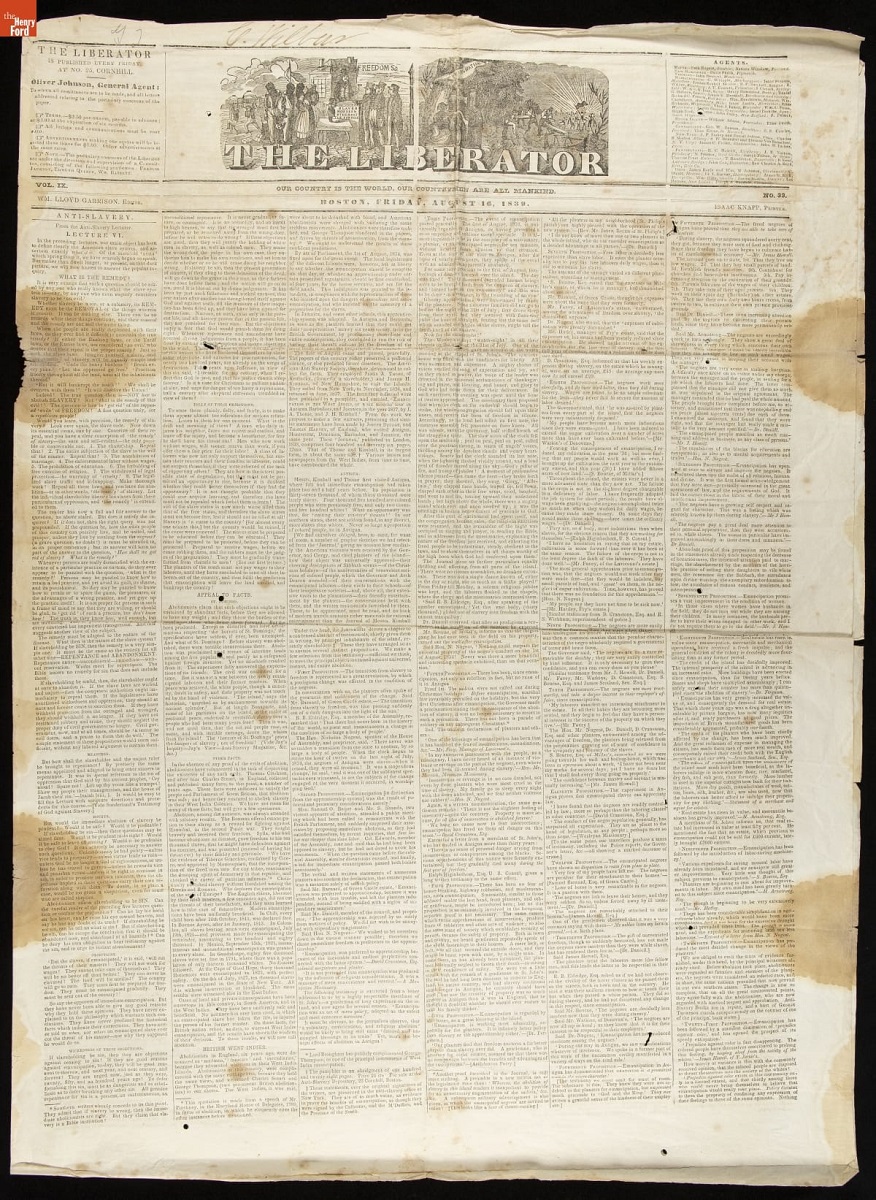 Newspaper page with text and woodcut illustration as masthead