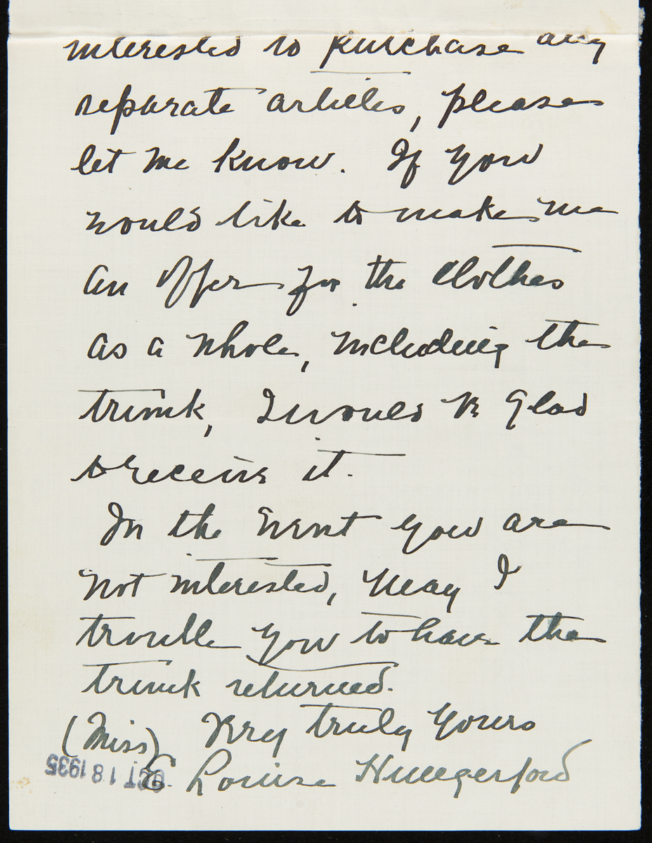 Page of hand-written (cursive) letter