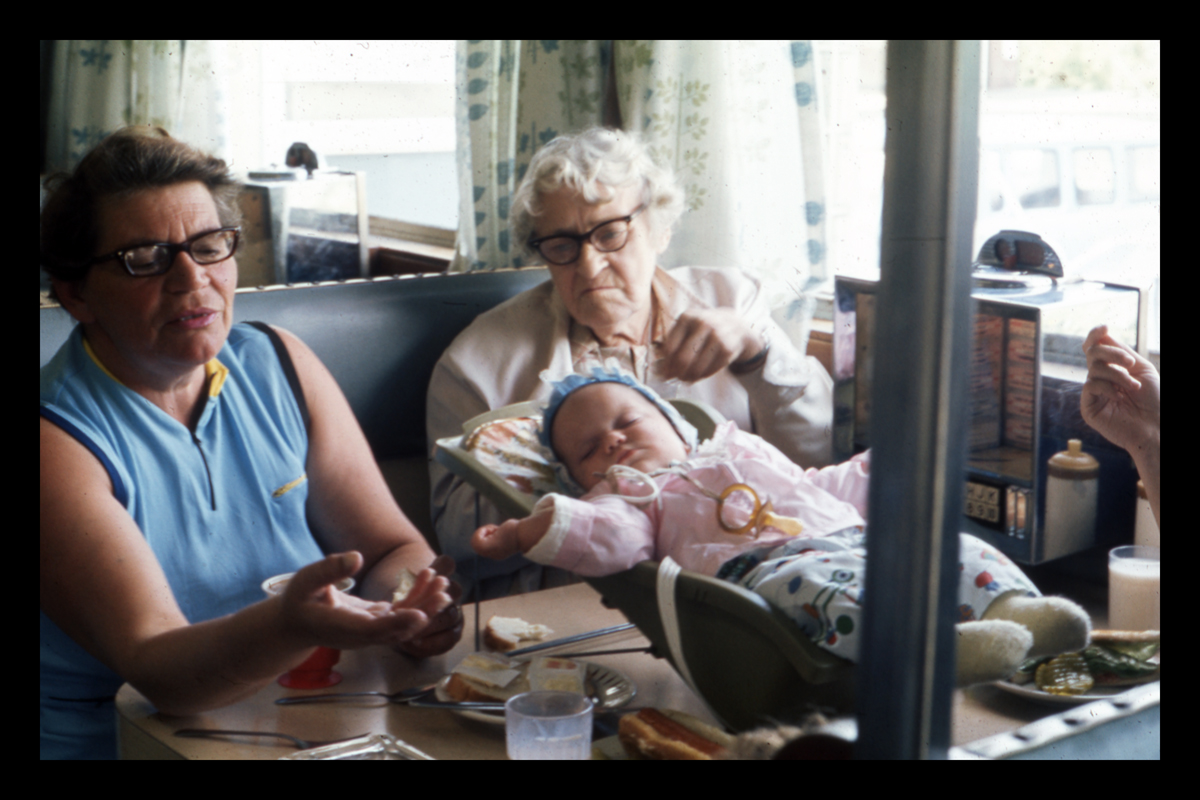 Customers seated in a booth at Collin's Diner, North Canaan, CT, March 1973. Photograph by Dick Gutman.