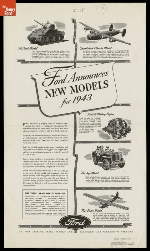 Page with text and images of engines and military vehicles