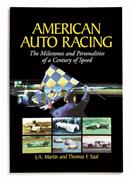 Black book cover with images of race cars and text