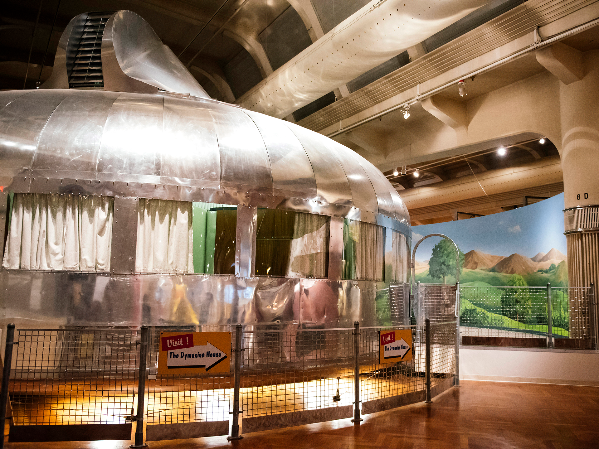 Front view of the Dymaxion home in Henry Ford Museum of American Innovation